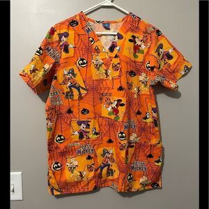 Disney Halloween nurse scrub top L or XL